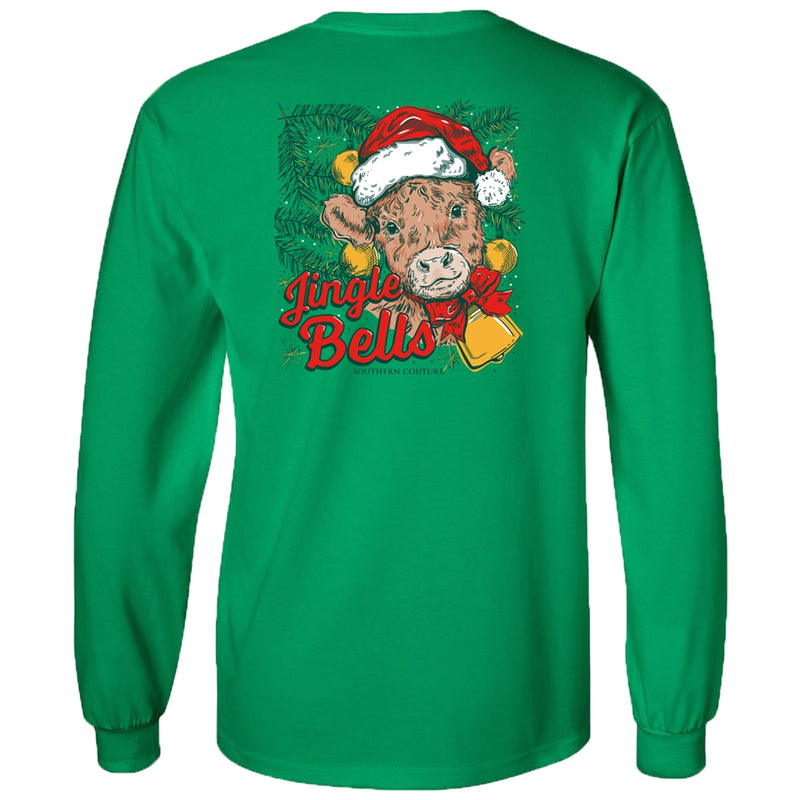 Jingle Bells Cow Long Sleeve Southern Couture Tee