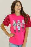 Nutcracker Sequin Short Sleeve Top