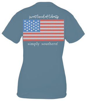 Knit Flag Short Sleeve Simply Southern Tee