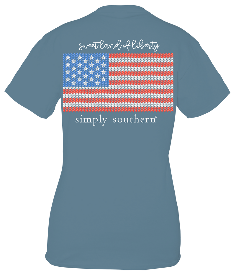 Knit Flag Short Sleeve Simply Southern Tee