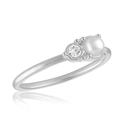 Pearl & CZ Duo Stacks Ring