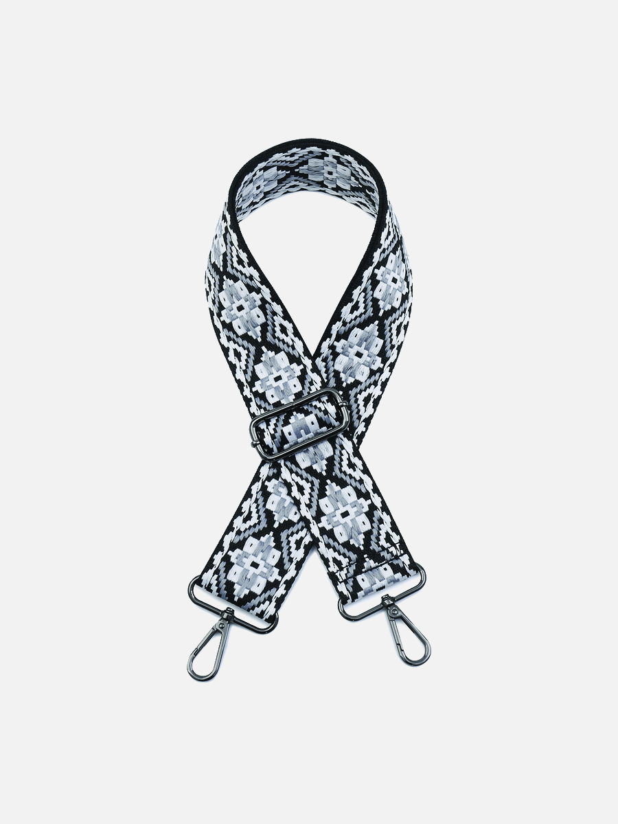 Black & Grey Jen & Co. Tribal Guitar Strap
