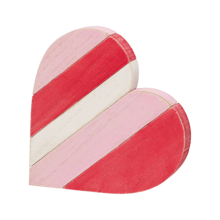 Red, White & Pink Plank Heart