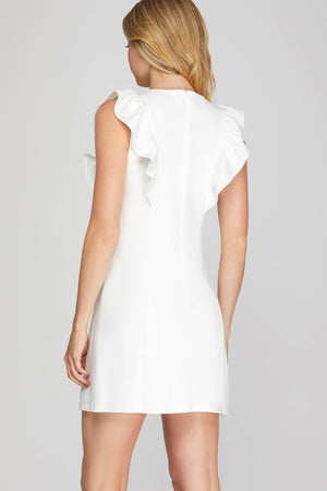 Radiant Days Ruffled Sleeve Dress