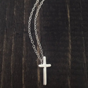 Philippians 4:13 Strength Cross Sterling Silver Necklace