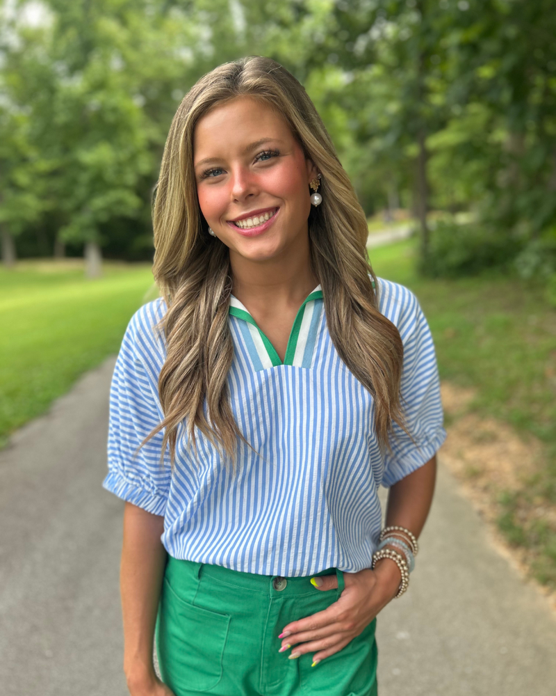 Striped Intentions High Neck Top