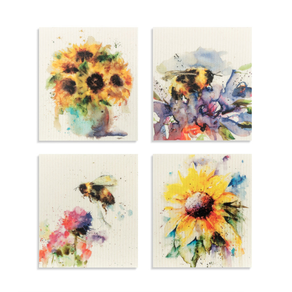 Sunflower & Bee Biodegradable Dish Cloth