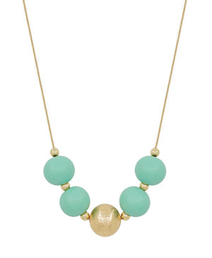 Giselle Large Wood Bead Ball Accent Necklace