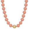 Estelle Large Wood Bead Ball & Satin Accent Necklace