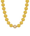 Estelle Large Wood Bead Ball & Satin Accent Necklace