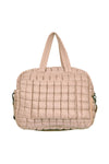 Tan Quilted Katydid Duffle Weekender Bag with Pass-Thru Slip