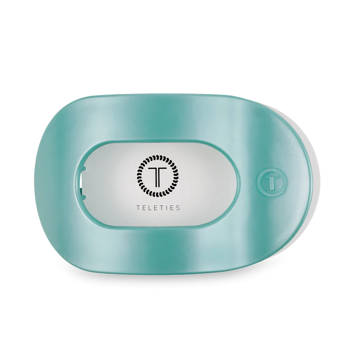 Teleties Totally Turquoise Flat Round Hair Clip