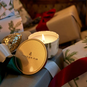 Thymes Frasier Fir Candle Tin with Gold Lid