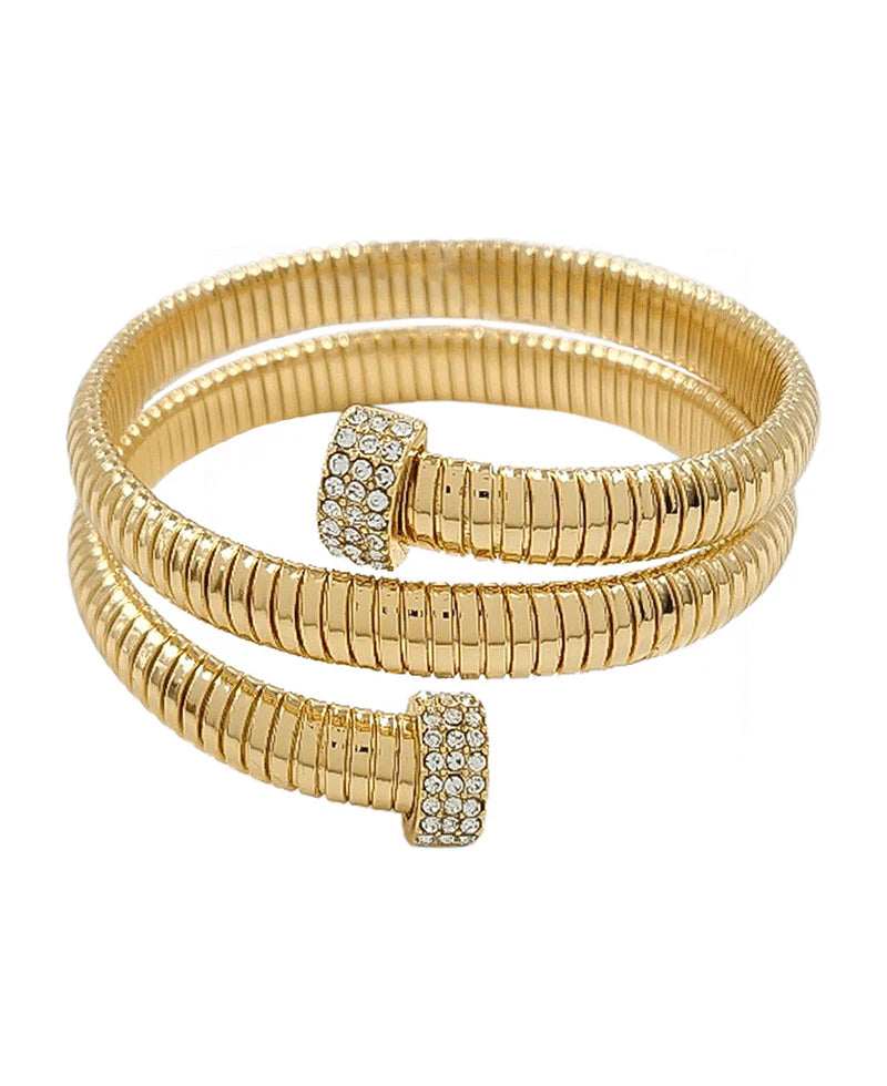Aarya Gold Cubic End Stretch Bracelet
