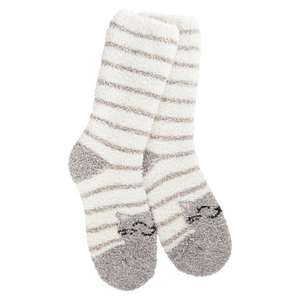 Cat Stripe Fireside Crew World's Softest Socks