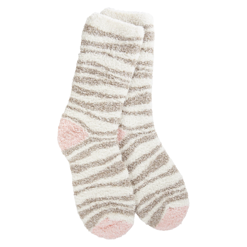 Neutral Zebra Fireside Crew World's Softest Socks