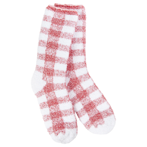 Crimson Check Fireside Crew World's Softest Socks