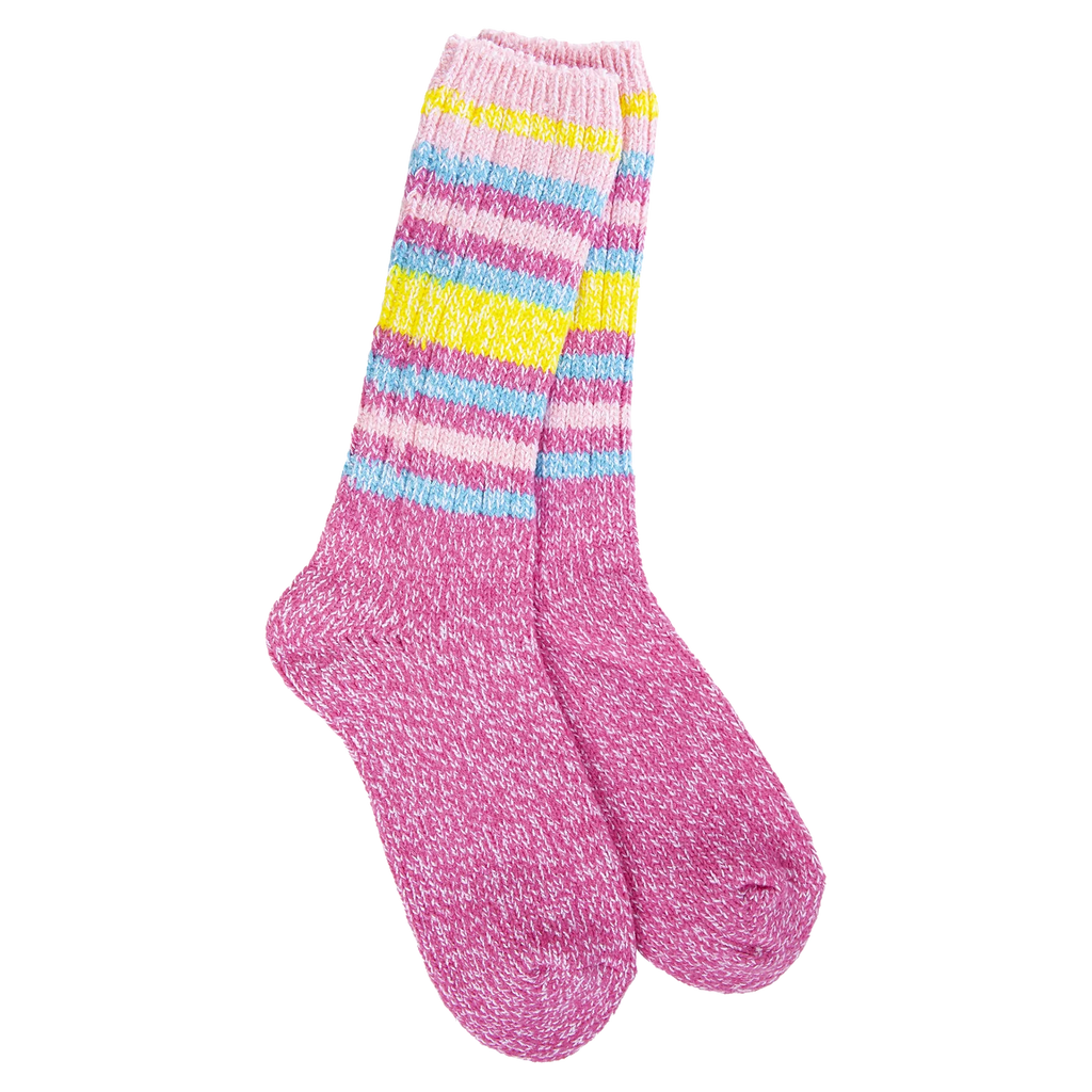 Ibis Rose Stripe Weekend Ragg Crew World's Softest Socks
