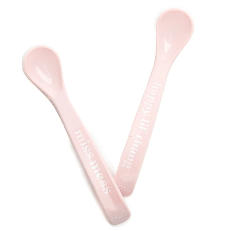 Bella Tunno Wonder Spoons - Soft Baby Spoon Set Safe for Baby Teething &  Toddler Spoons, Food-Grade BPA Free Silicone Self Feeding Spoon 2pk,  Darling