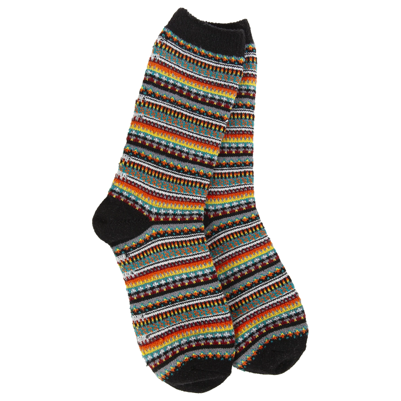 Black Stripe Weekend Boho Crew World's Softest Socks
