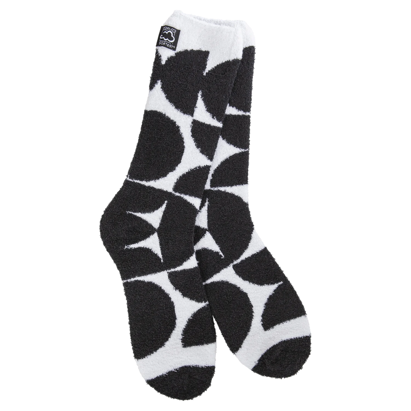 Black & White Geo Cool Cozy Cali Crew World's Softest Socks