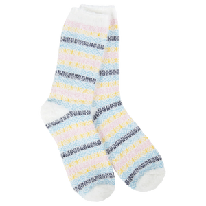 Wonderland Feather Multi Stripe Crew World's Softest Socks