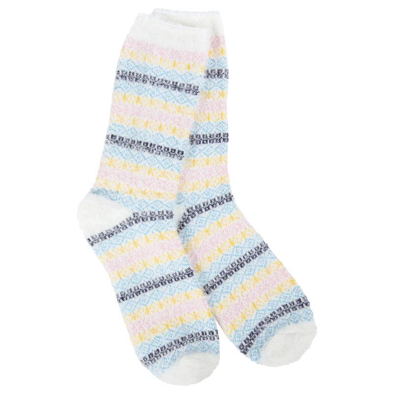 Wonderland Feather Multi Stripe Crew World's Softest Socks