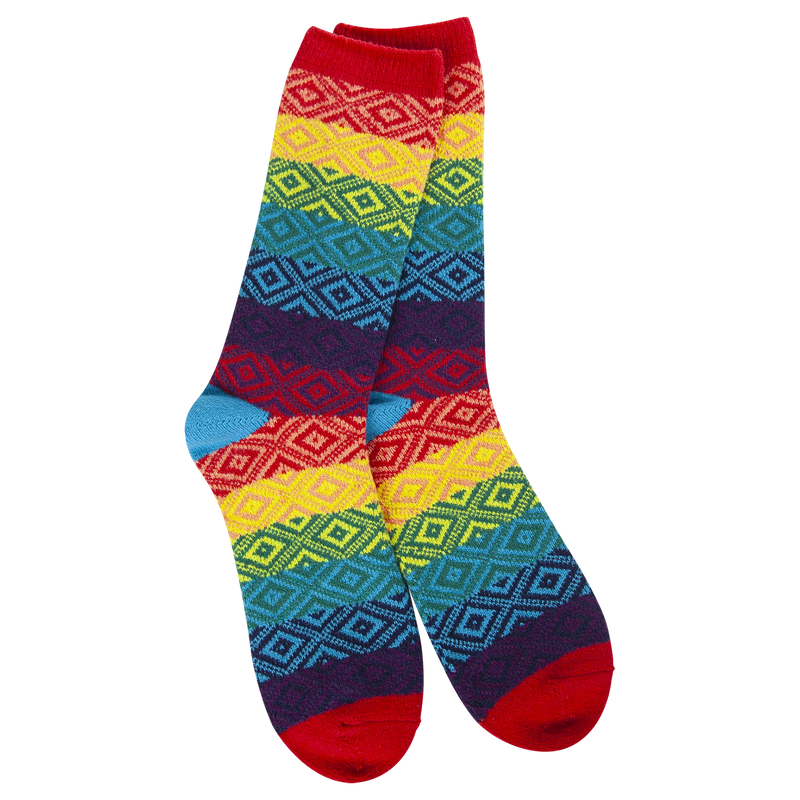 Rainbow Multi Weekend Gem Crew World's Softest Socks