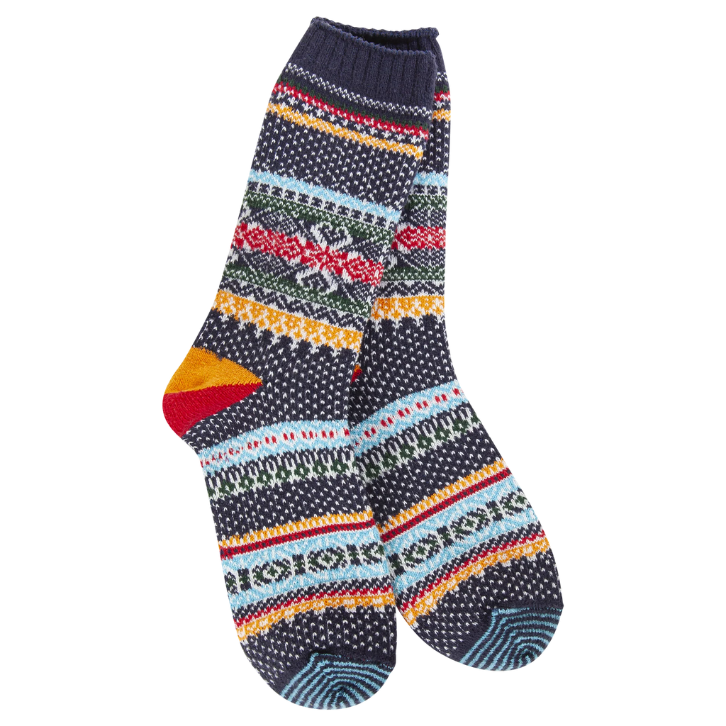 Navy Multi Holiday Crew World's Softest Socks