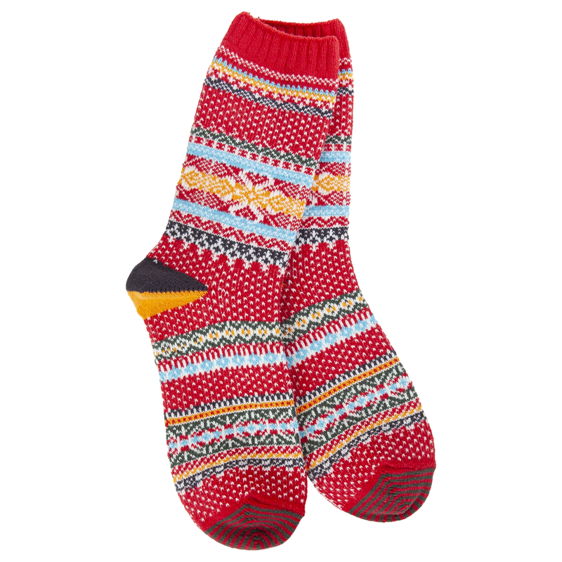 Red Multi Holiday Crew World's Softest Socks