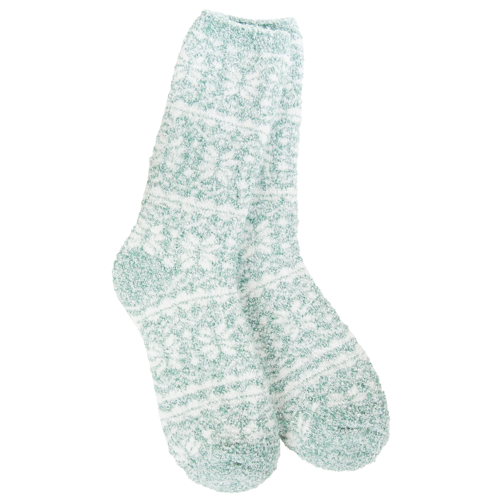 Fair Isle Green Winter Crew World's Softest Socks