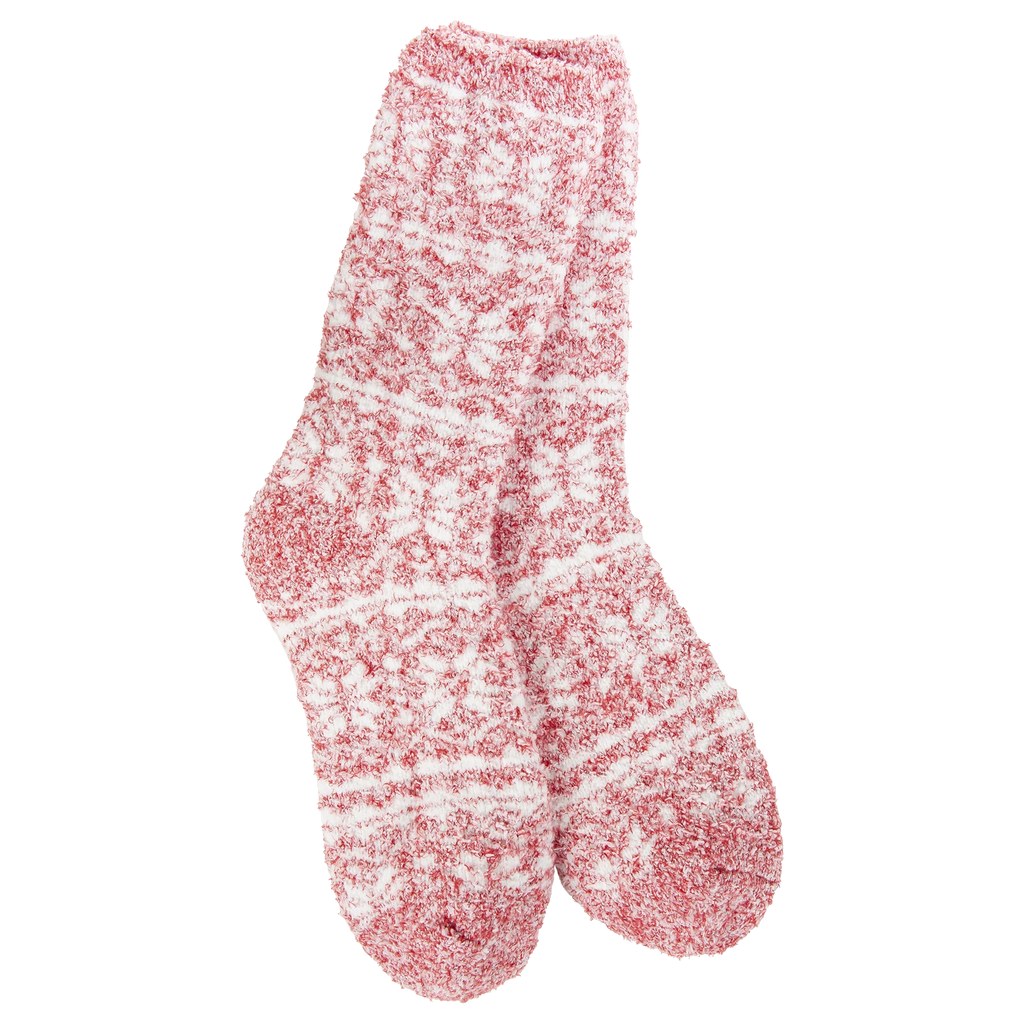 Fair Isle Red Winter Crew World's Softest Socks