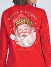 Leopard Santa Long Sleeves Simply Southern Tee
