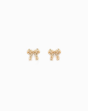 Organic Pearl Pave Bow Earrings