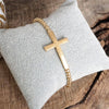 Abide In Me Gold Cross Stretchy Bracelet