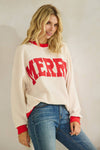 Merry Cream Cloudy Knit Pullover Top