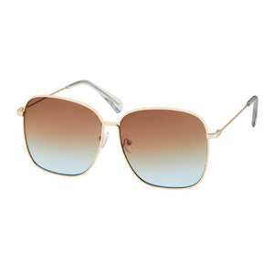 Blue Gem Metal Square Enamel Sunglasses