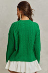 Holly Jolly Lace Up Bow Tie Sweater