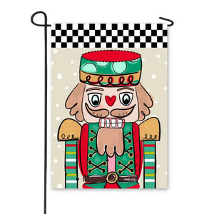 Checkered Nutcracker Garden Flag