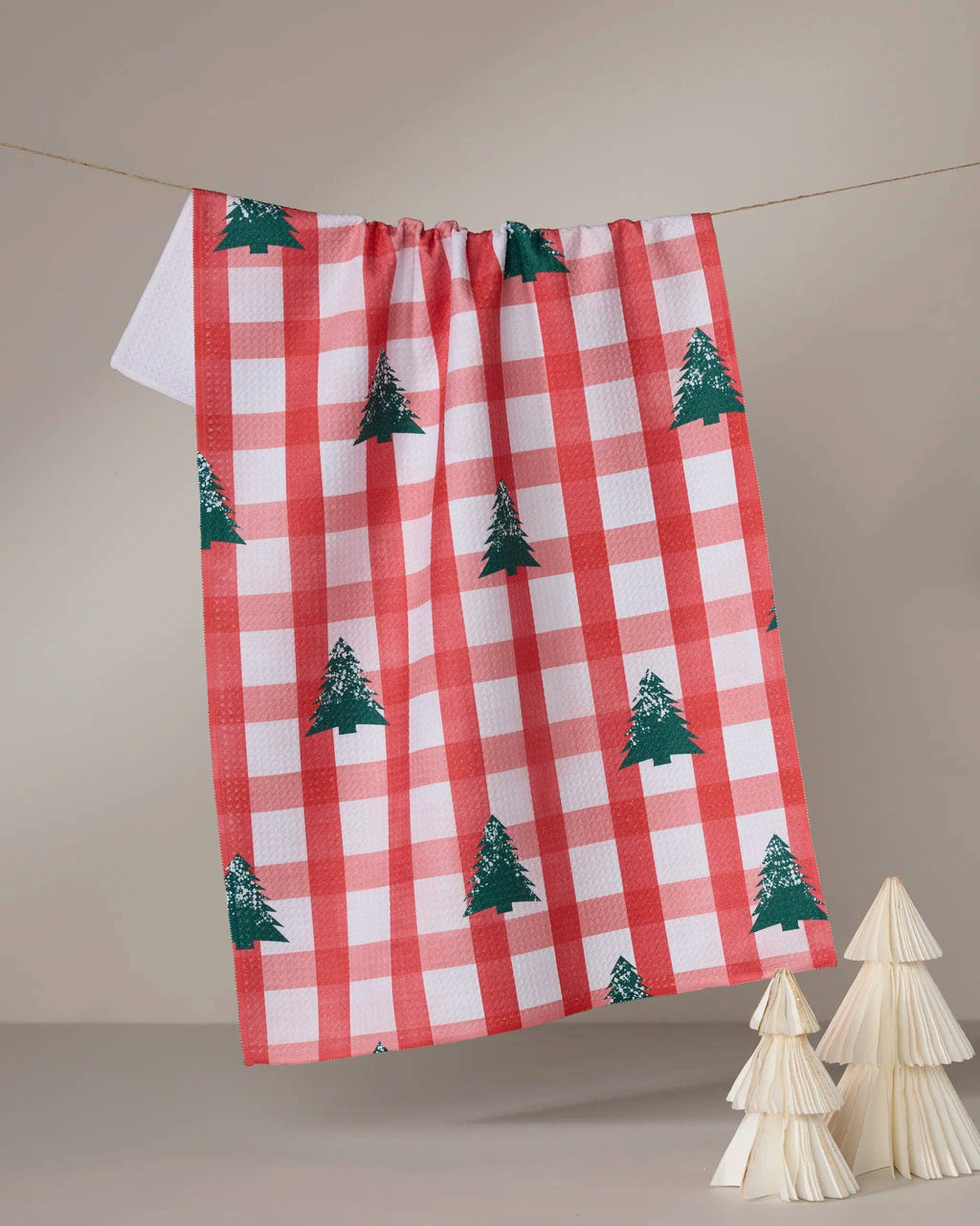 Christmas Pines Geometry Tea Towel