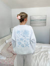 Sunkissed Coconut Pearl Grey Tropical Embroidered Sweatshirt