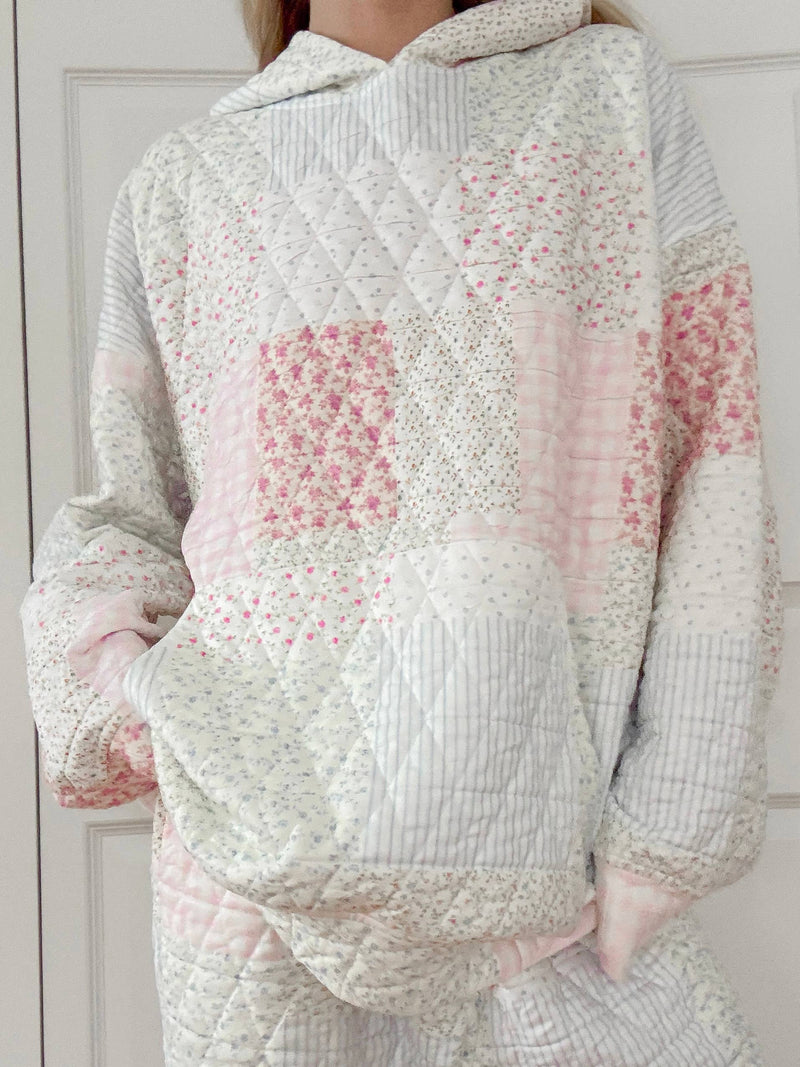 Sunkissed Coconut Quilted Pastel Hoodie
