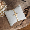 Abide In Me Gold Cross Stretchy Bracelet