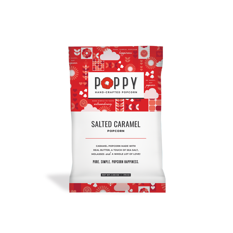 Salted Caramel Poppy Popcorn Snack Bag