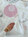 Sunkissed Coconut Pearl Grey Lucky You 8 Ball Embroidered Hoodie
