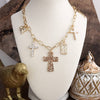 Faith & Heart Multi-Charm Paperclip Chain Necklace