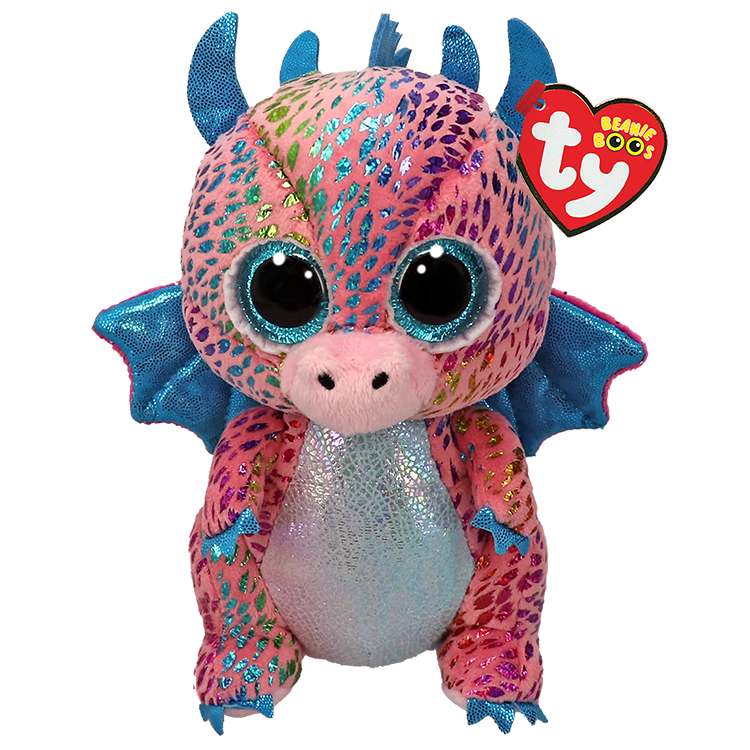 Ty Flint Multi-Colored Dragon Beanie Boo