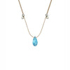 &Livy Aqua On Silver Hyevibe Crystal Slider Necklace