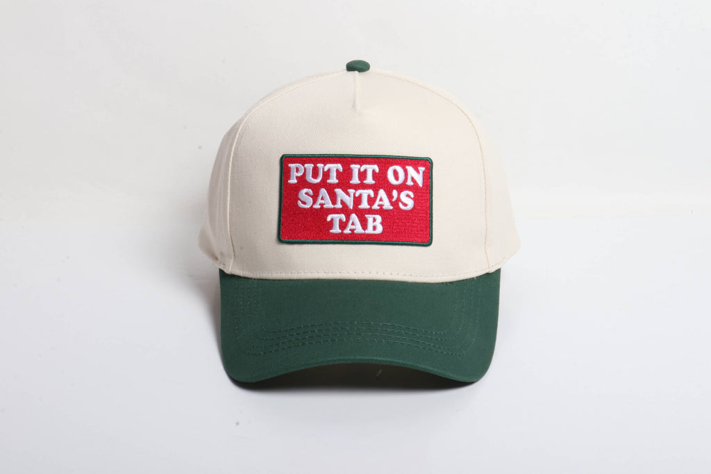Put It On Santa's Tab Green & Red Baseball Hat