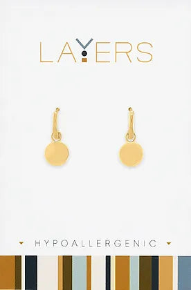Disc Huggie Layers Earrings in Gold